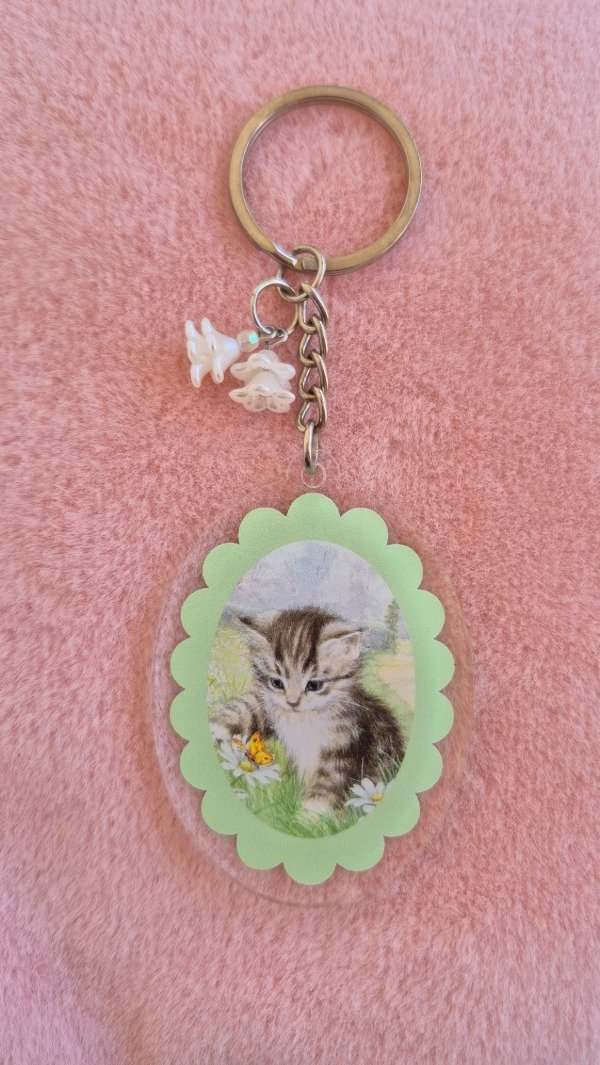 Producto - Llavero Gatito Verde Claro