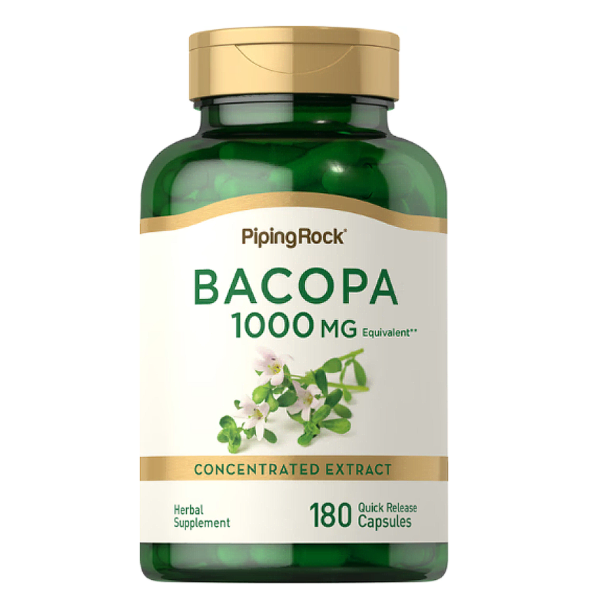 Producto - Piping Rock - Bacopa Monnieri 1000 Mg X 180 Capsulas