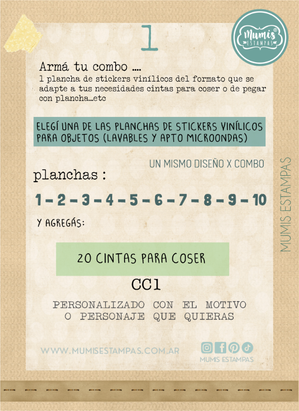 Producto - Cole  CC1 Stickers para objetos  y cintas para coser