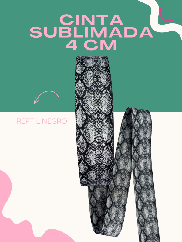 Producto - CINTA SUBLIMADA - REPTIL NEGRO