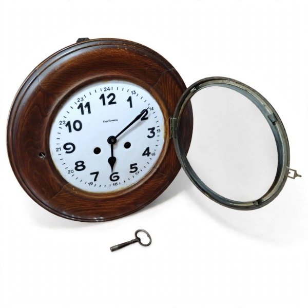 Producto - Reloj Casa Escasany-Aleman D.R.G.M. 1092862-Ojo de buey-Funciona-Llave original - 0