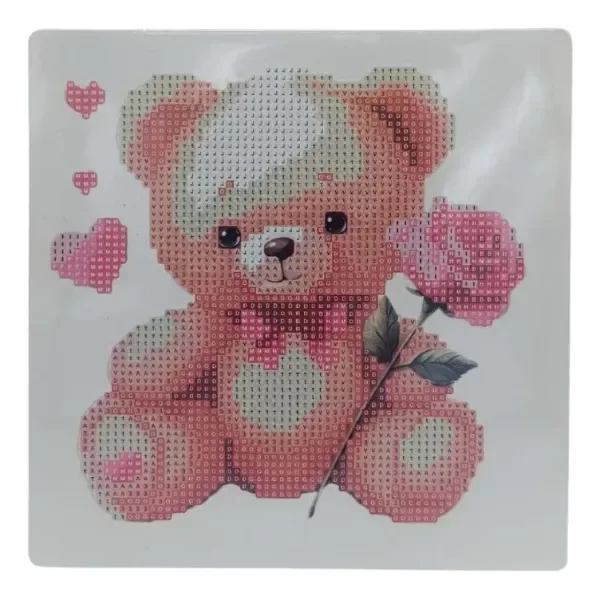 Producto - DIAMOND PAINTING 20X20 CARTON OSITO ROSA
