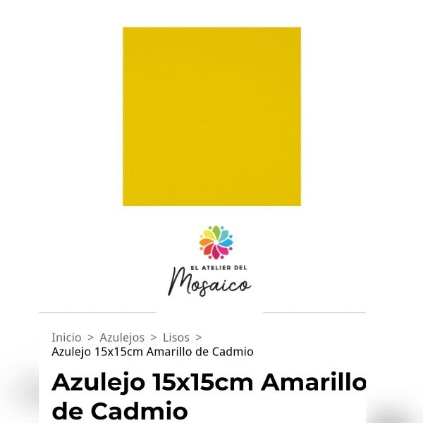 Producto - Azulejo Amarillo Cadmio de 2da. selección