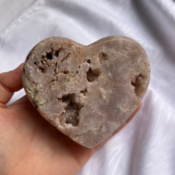 Producto - Corazón de Amatista Rosa con Mini Geodas