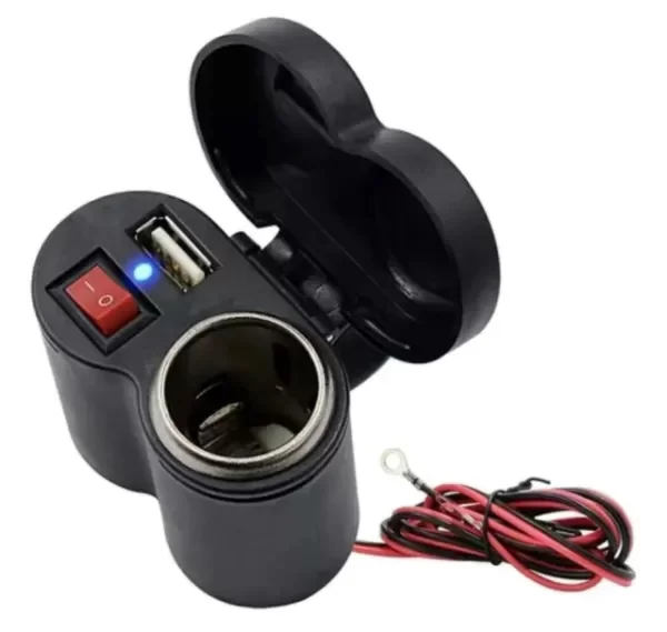 Producto - Cargador Lambotech Para Moto Con Puerto Usb+Encendedor 12V