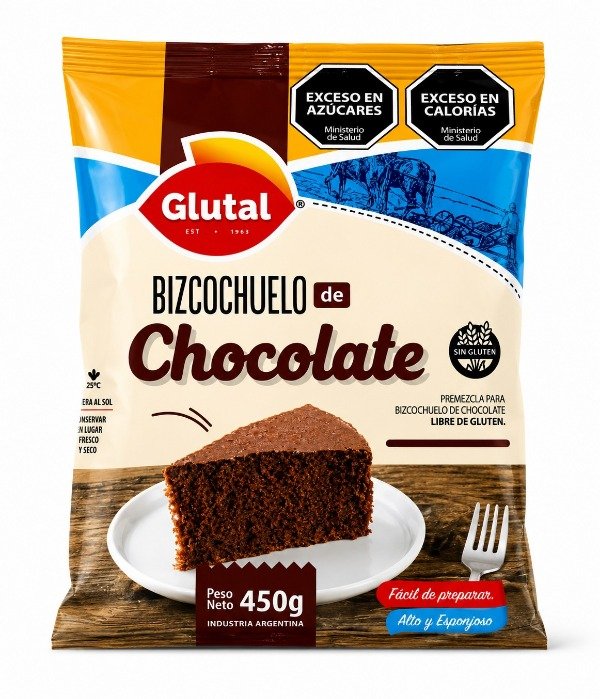 Producto - PREMEZCLA PARA BIZCOCHUELO DE CHOCOLATE POR 450GR GLUTAL