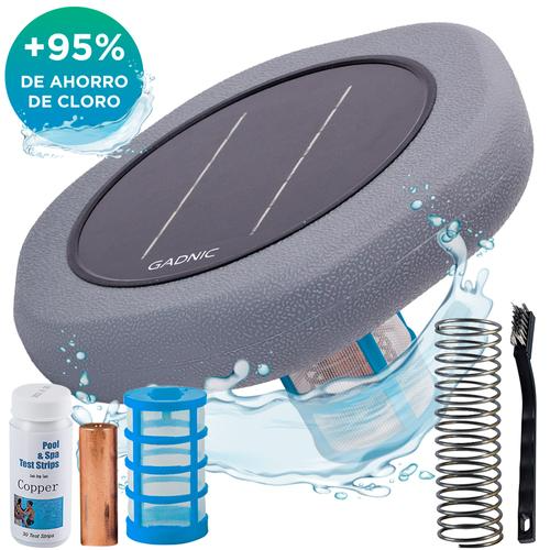 Producto - Ionizador solar p/piletas hasta 150 m3 -anti sarro/ bacterias/algas -panel 6V