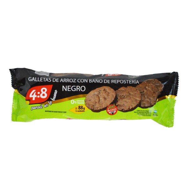 Producto - GALLETAS DE ARROZ con chocolate NEGRO SIN TACC 99g x 12 uni 4 8 GALLETAS