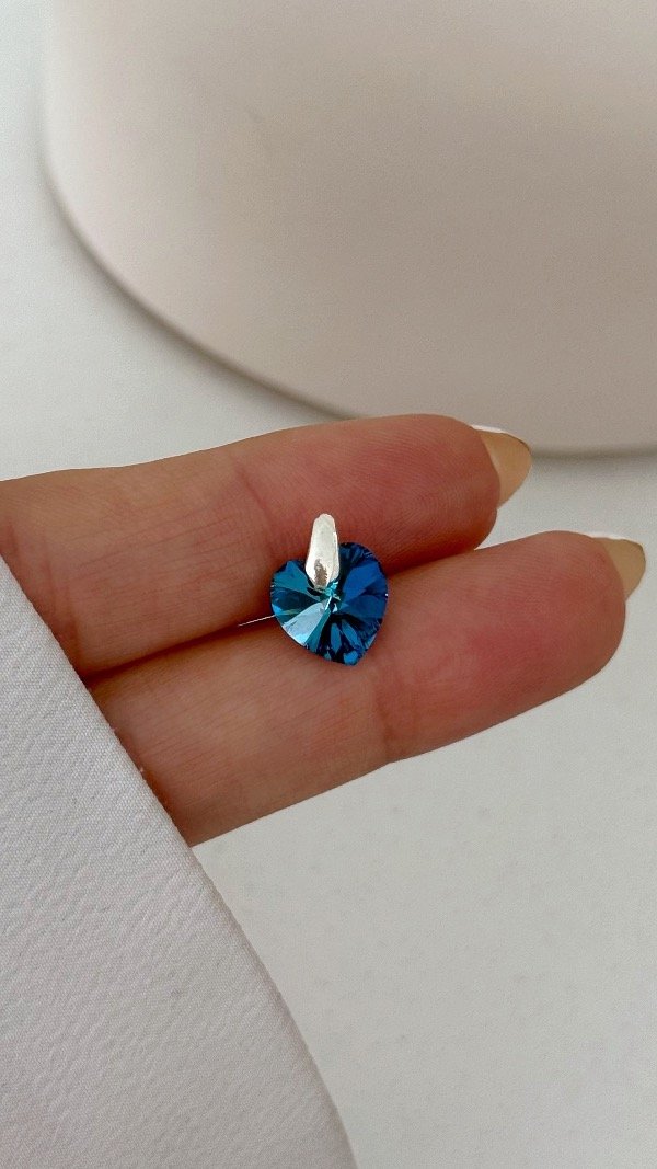 Producto - Dije corazón sw celeazul 1cm P925