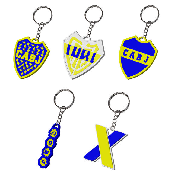 Producto - Llavero Souvenir 3d X 5u Boca Juniors Jgo 6