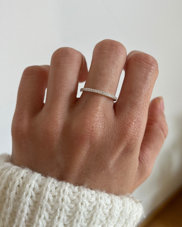 Producto - Anillo medio sin fin con cubic de plata 925 número 13
