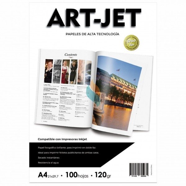 Producto - PAPEL FOTOGRAFICO BRILLANTE DOBLE FAZ A4 ART JET 120G