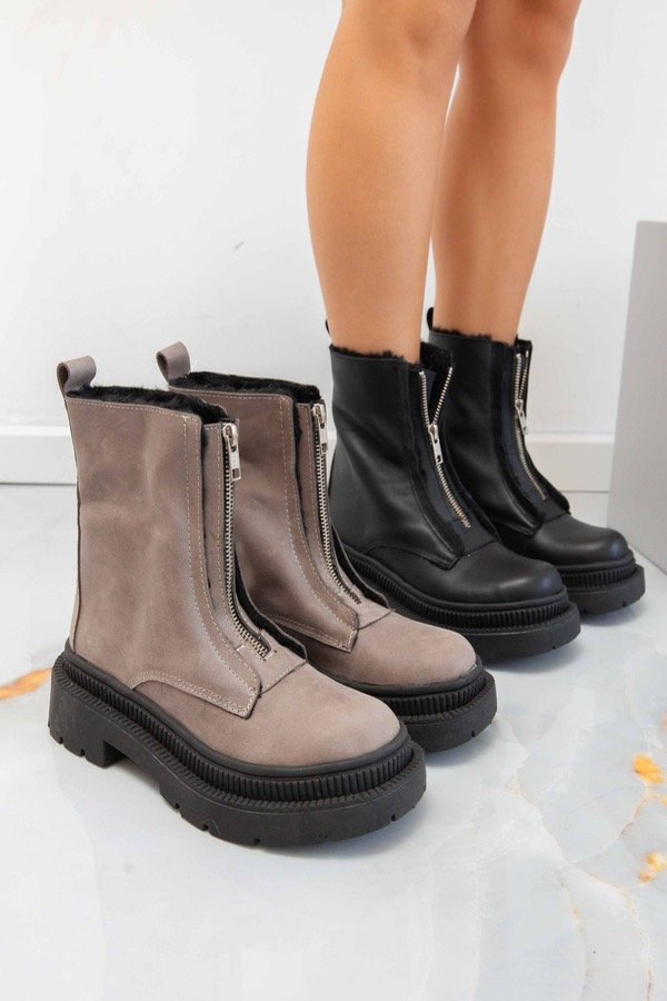 Bottines En Cuir JANNA - Taille UK 4H (large) - Couleur Marron - Fabriqué En Allemagne - Occasion