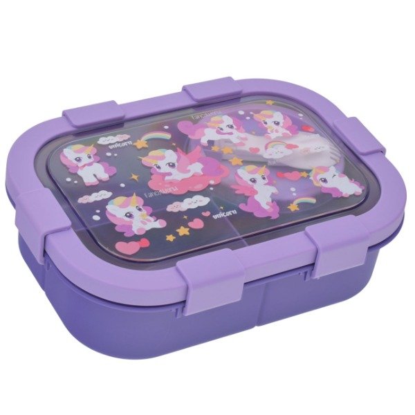 Producto - Lunchera premium con divisiones, tupper y tenedor BPA free