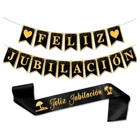 Producto - Banda y Banderin Feliz Jubilacion
