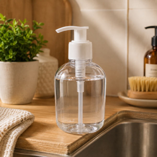 Producto - Dispenser de Jabón Líquido-Dosificador Transparente con Válvula 300ML - 0