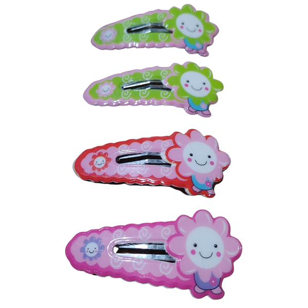 Producto - Hebillas Tic Tac flor con sonrisa Para Niñas  X 10 Unidad - 3