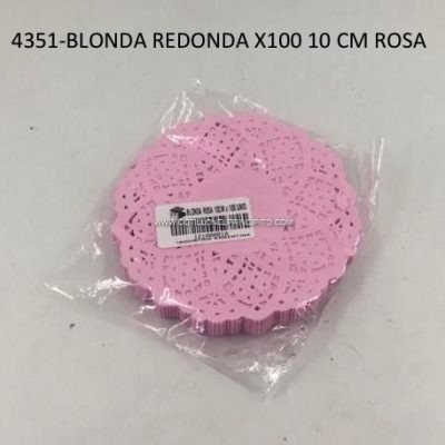 Producto - Blonda Redonda 10cm Color Rosa x100 Unidades