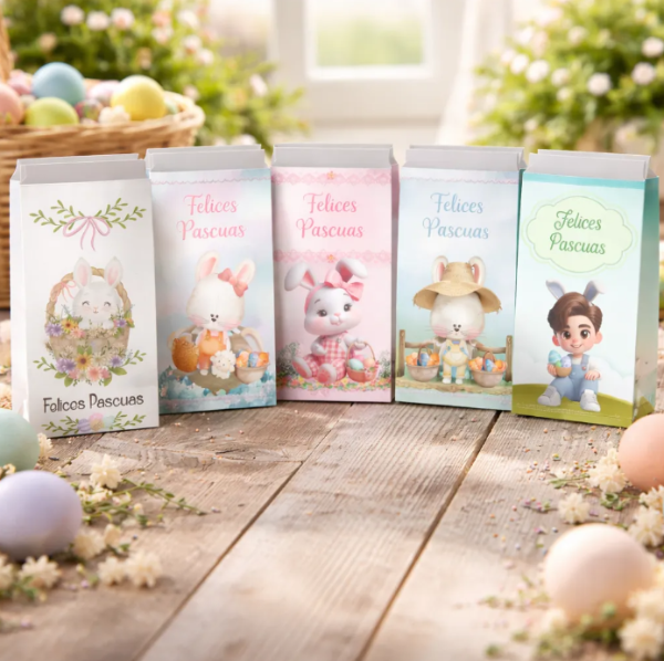 Producto - Kit X6 Bolsas Imprimibles Felices Pascuas - 0