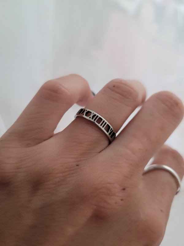 Producto - Anillo cintillo números romanos fino AQ