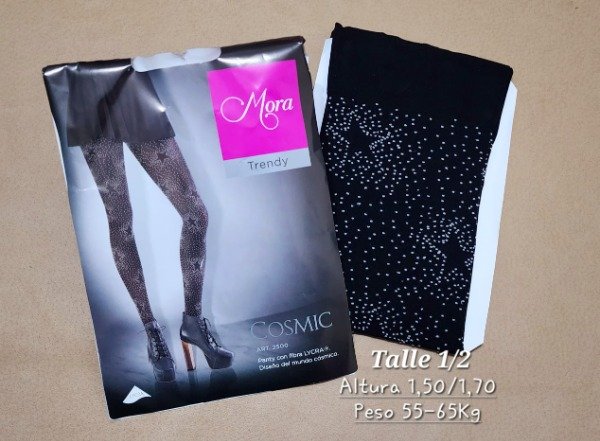Producto - Panty Opaca Mundo Cósmico Mora Glam 2500 Negro