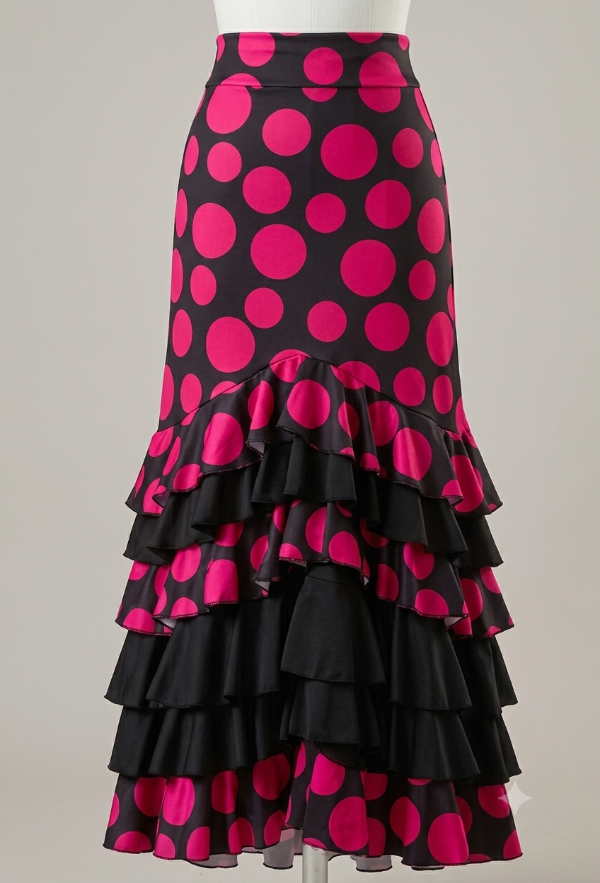 Producto - FALDA MONETA FUCSIA Y NEGRA TM/L