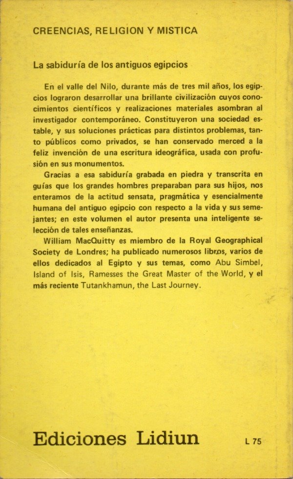 Producto - La sabiduria de los antiguos egipcios - William MacQuitty - 3