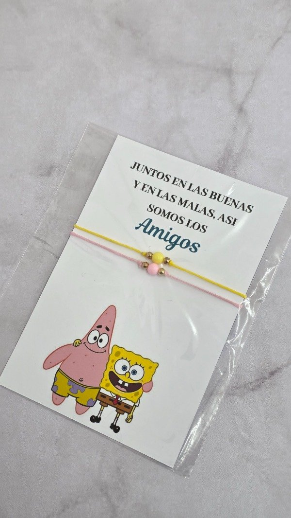 Producto - Pulseras compartidas x2 Bob esponja y Patricio