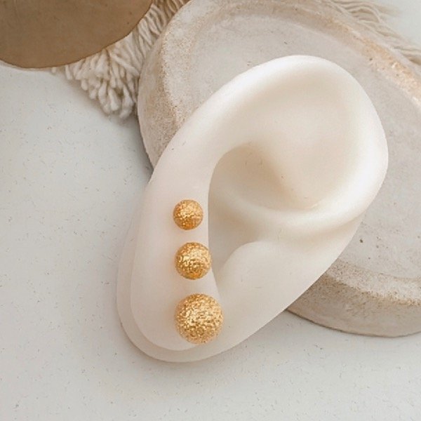 Producto - AROS BOLITAS ARENADAS GOLD cod 6.3