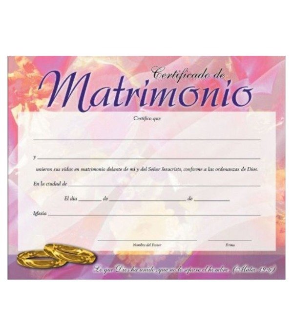 Producto - CERTIFICADO DE MATRIMONIO X20