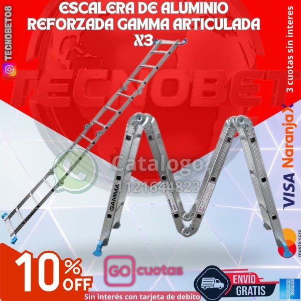 Producto - ESCALERA DE ALUMINIO REFORZADA GAMMA ARTICULADA X3