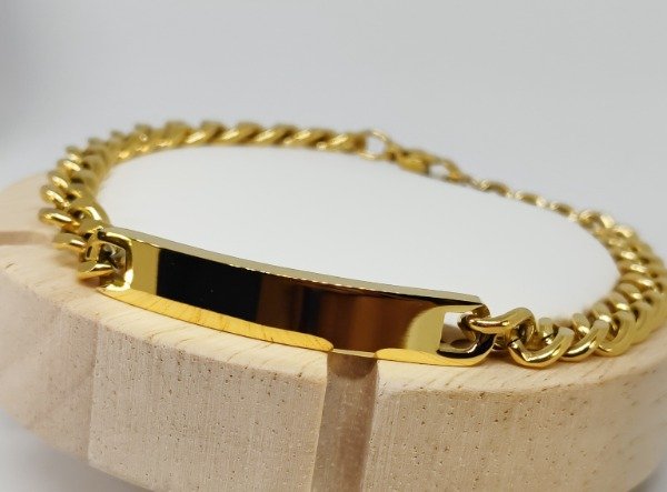 Producto - Esclava Personalizable en Acero Dorado