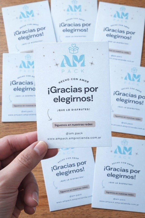Producto - Tarjetas de Agradecimiento Personalizadas Con Logo y Redes