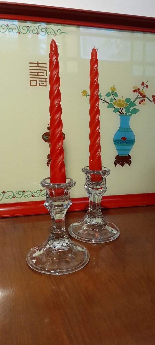 Producto - Dúo de candeleros de vidrio