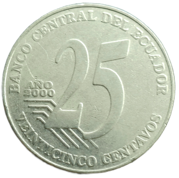 Producto - Ecuador 25 Centavos 2000 José Joaquín de Olmedo Km#107 VF