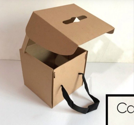Producto - CAJA BOLSA KRAFT CON CUNA PARA MATE Y BOMBILLA -COD. CC140  medida 15x15x15