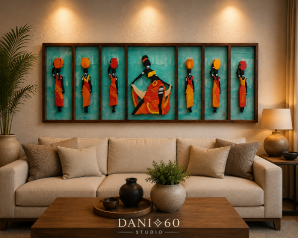 Producto - Mural Africano Turquesa Elegancia