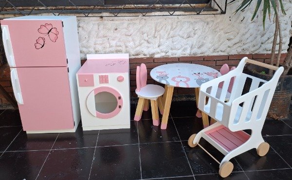 Producto - JUEGO DE MESA HELADERA LAVARROPAS CARRITO - 0