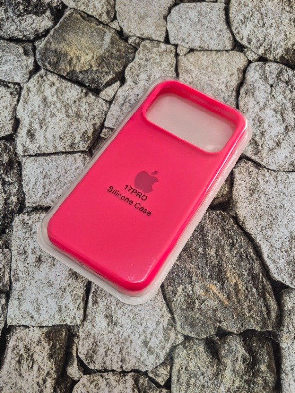 Producto - Funda silicone case con logo Iphone 17 Pro fucsia