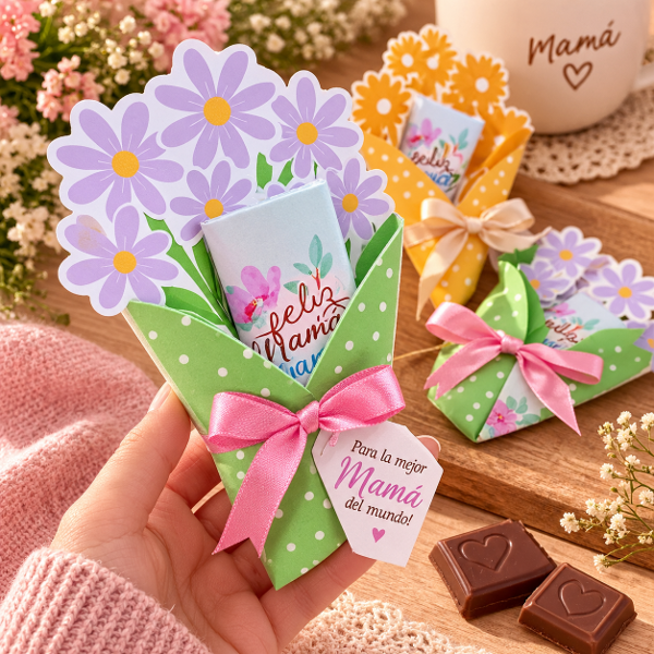 Producto - Porta Chocolates Ramitos de Flores Día del la Madre - 0