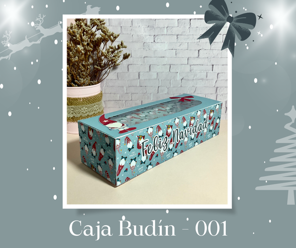 Producto - Caja para budín - Con Visor - PDF Imprimible - Navidad 001