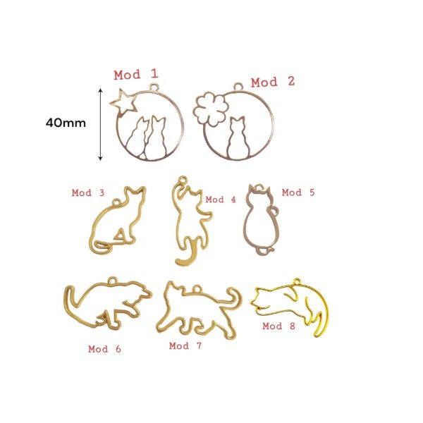 Producto - Bisel gatito dorados x unidad