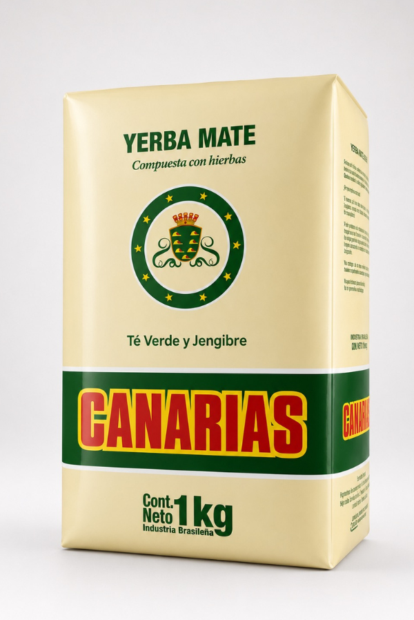 Producto - YERBA CANARIAS TÉ VERDE Y JENGIBRE 1KG