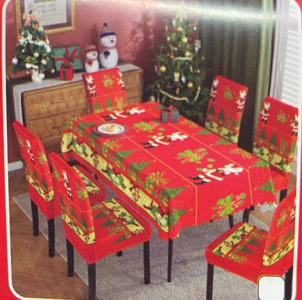 Producto - Fundas de silla + mantel navideño - 3