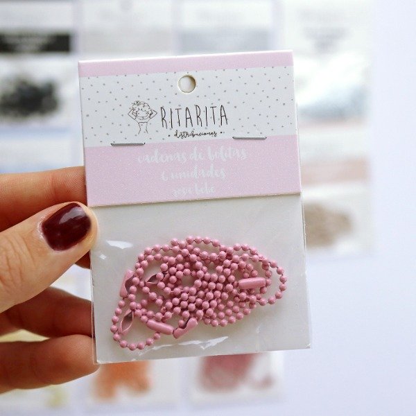 Producto - Cadena bolita Rosa bebe