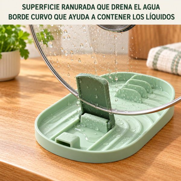 Producto - SOPORTE ESCURRIDOR DE ESPATULAS Y TAPA DE OLLA PLEGABLE 18X11CM SURTIDO - 4