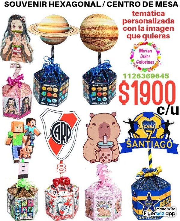 Producto - Centro de mesa o souvenir personalizado x unid