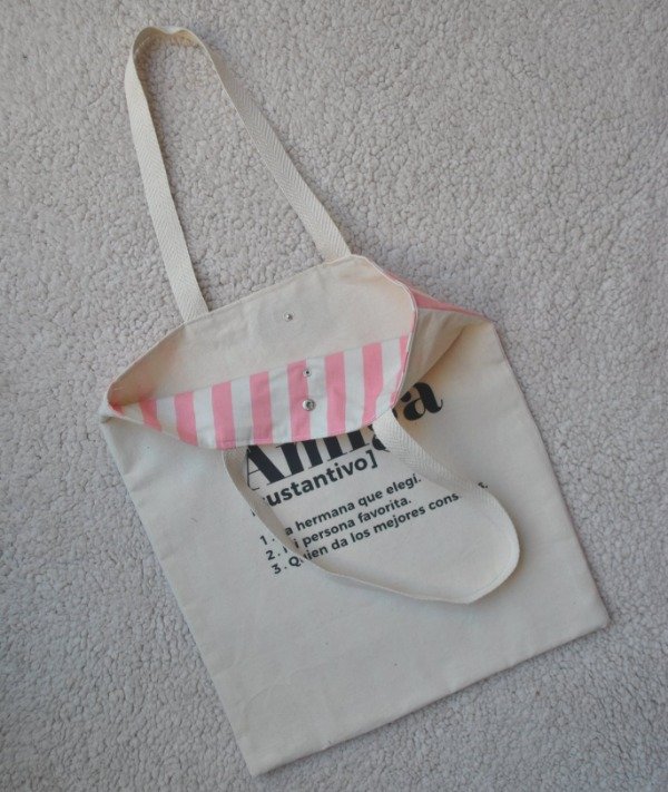 Producto - ToteAmiga Rayado Coral y Crudo