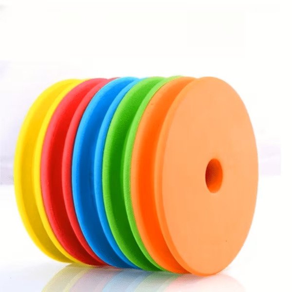 Producto - Tablita tipo Alfajor Goma Eva Reforzada 7cm diametro 0.7cm ancho Varios Colores - 5