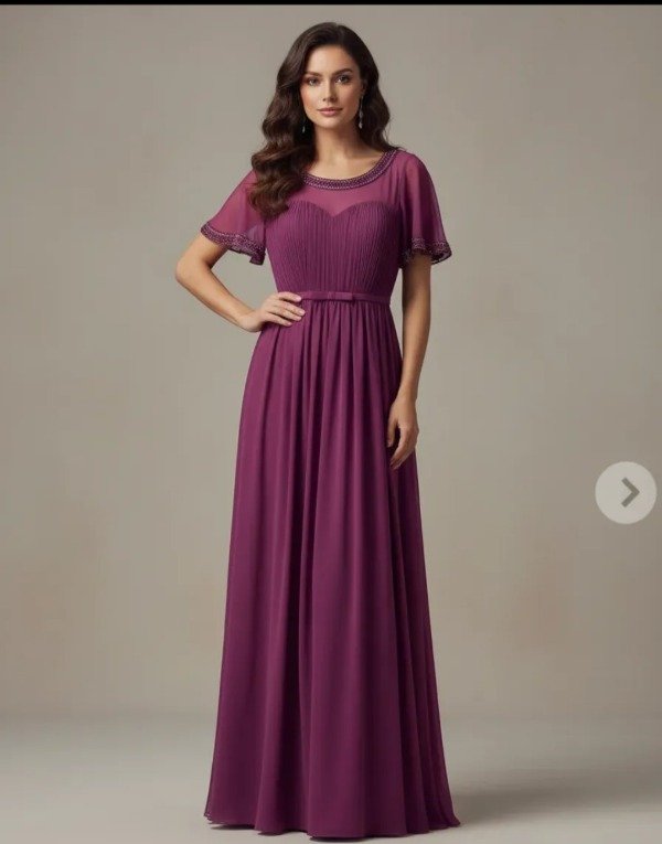 Vestido largo de fiesta elegante de gasa — imagen 2